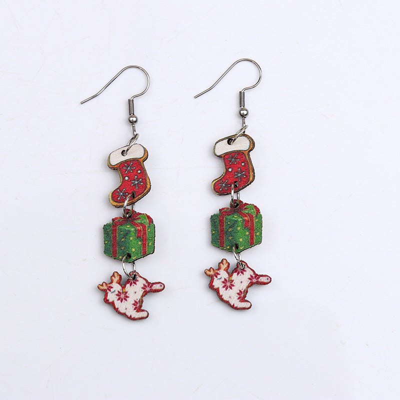 Acrylic Simple Versatile Christmas Earrings MIC-DuA078