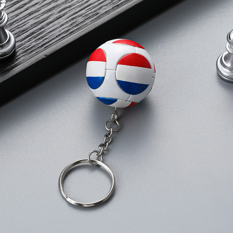 Keychain PVC World Cup Printed Flag Soccer Small Gift Pendant RuiQi002