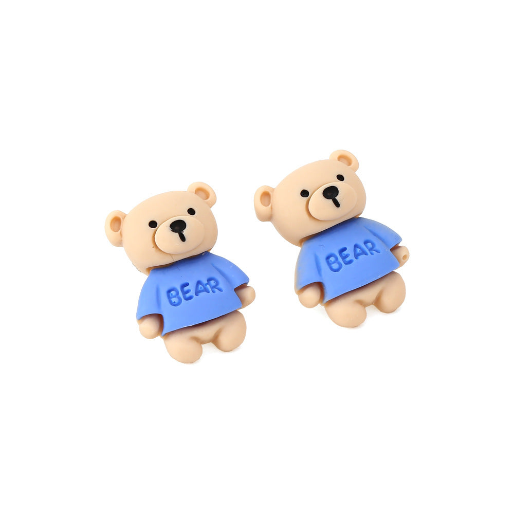 Alloy blue bear earrings MYA-ManY019