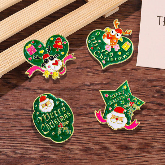 Alloy cartoon Christmas brooch (Minimo de Compra 2) MIC-WeiD005