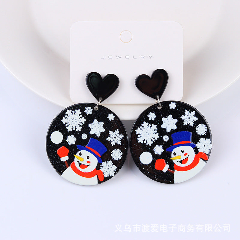 Acrylic Christmas Cartoon Gift Socks Earrings MIC-DuA099