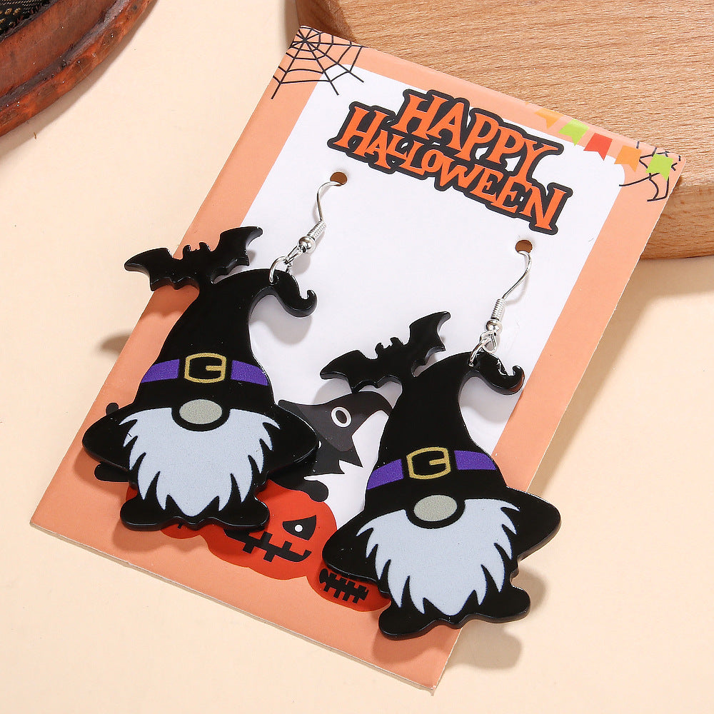 Acrylic Pumpkin Candy Little Devil Earrings (Minimo de compra 5) MYA-ManT038