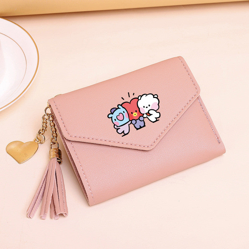 PU card bag tassel short wallet MIC-XingY017