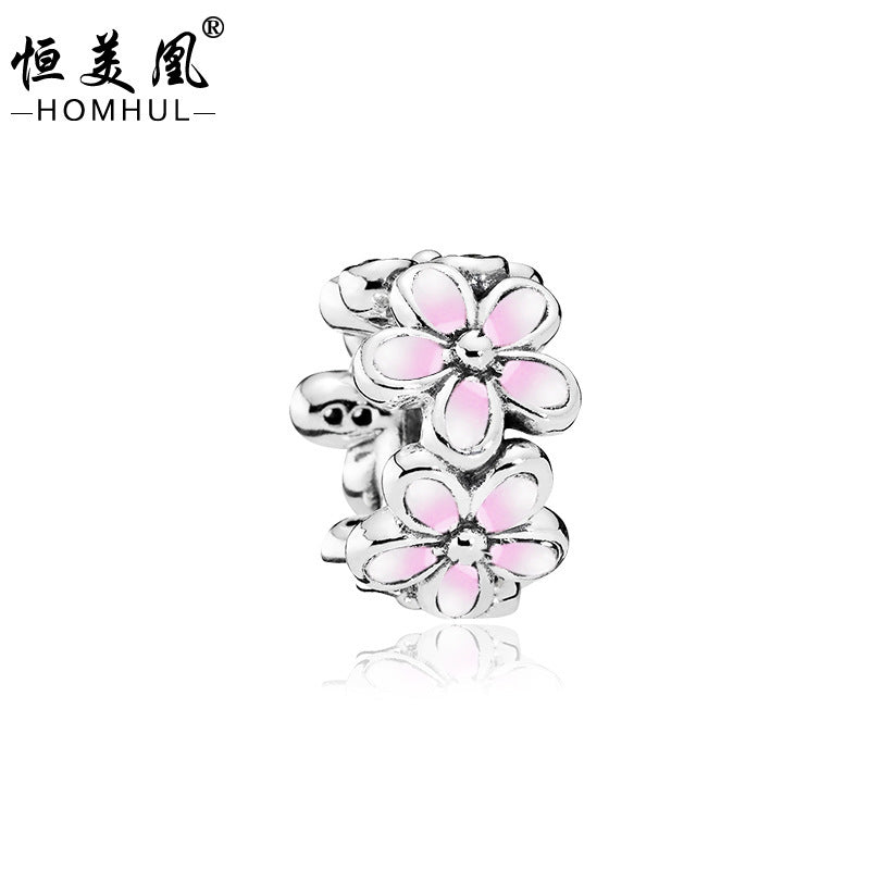 Peach Blossom Lacquer Alloy Beaded Bracelet Accessories JiaR006