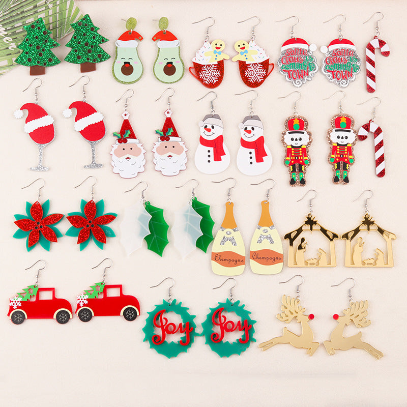 Acrylic Cartoon Christmas Series Earrings MYA-DuA096