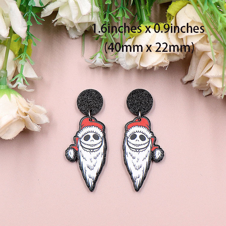 Acrylic Halloween Skull Earstuds (Minimo de compra 5) MIC-XiaoY042