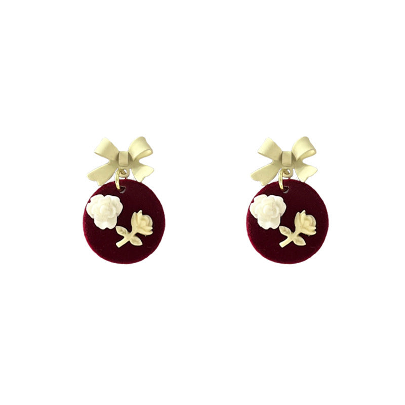 Acrylic Bow Flower Earrings MIC-ErY001