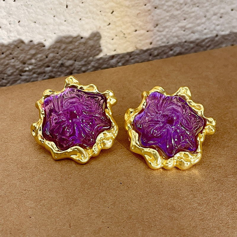 Alloy French Flower Earrings MIC-DieD006