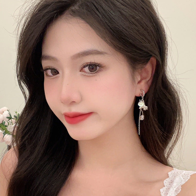 Alloy pony tassel earrings MYA-BLD095