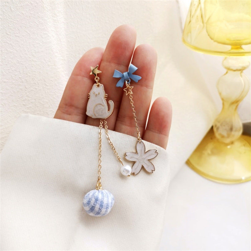 Alloy flower tassel long earrings MIC-GangM001