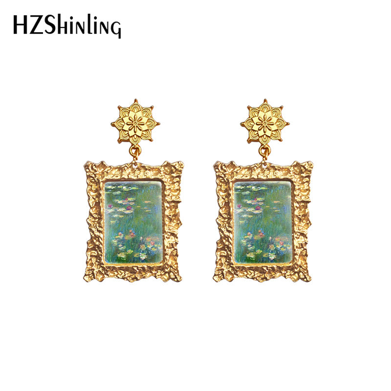 Alloy Vintage Picture Frame Earrings (Minimo de compra 5) MIC-XiangL058