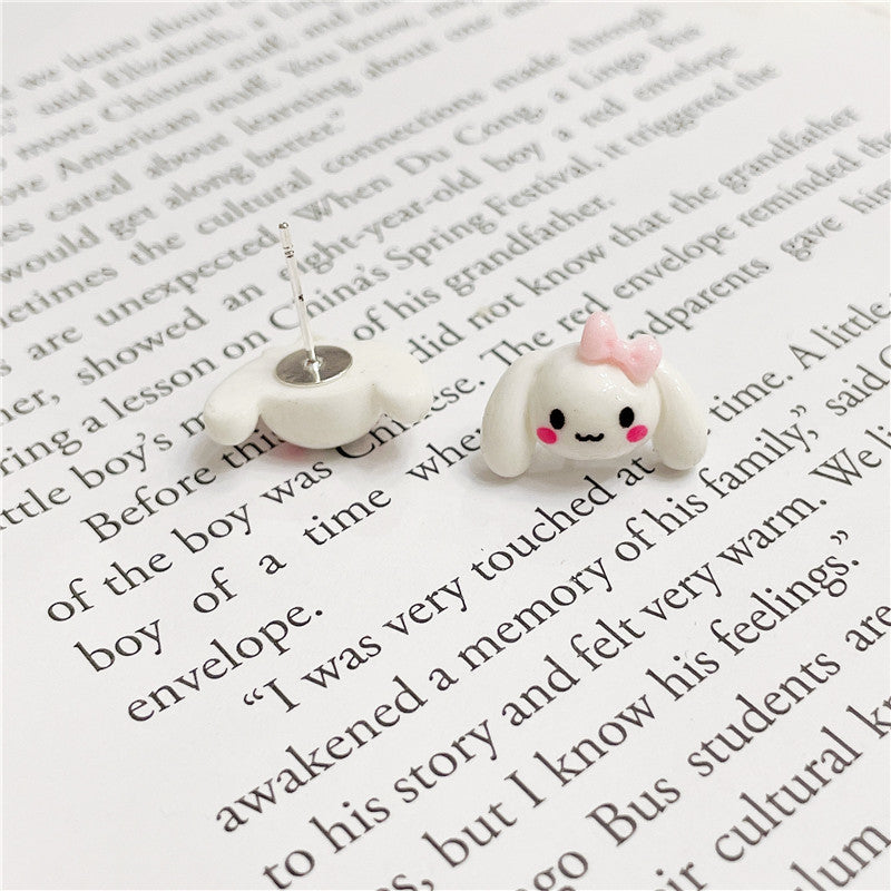 Resin Powder Dudu Big Ear Dog Earrings (Minimo de Compra 2) MYA-WWHM042