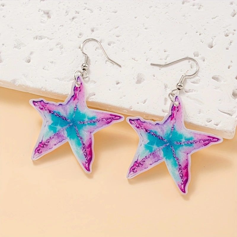 Alloy Colorful Mermaid Earrings MIC-JiaY018