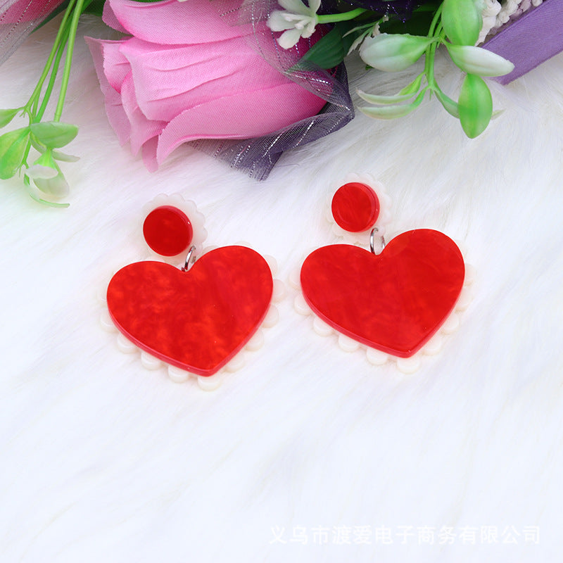 Acrylic Love Splice Earrings MIC-DuA016