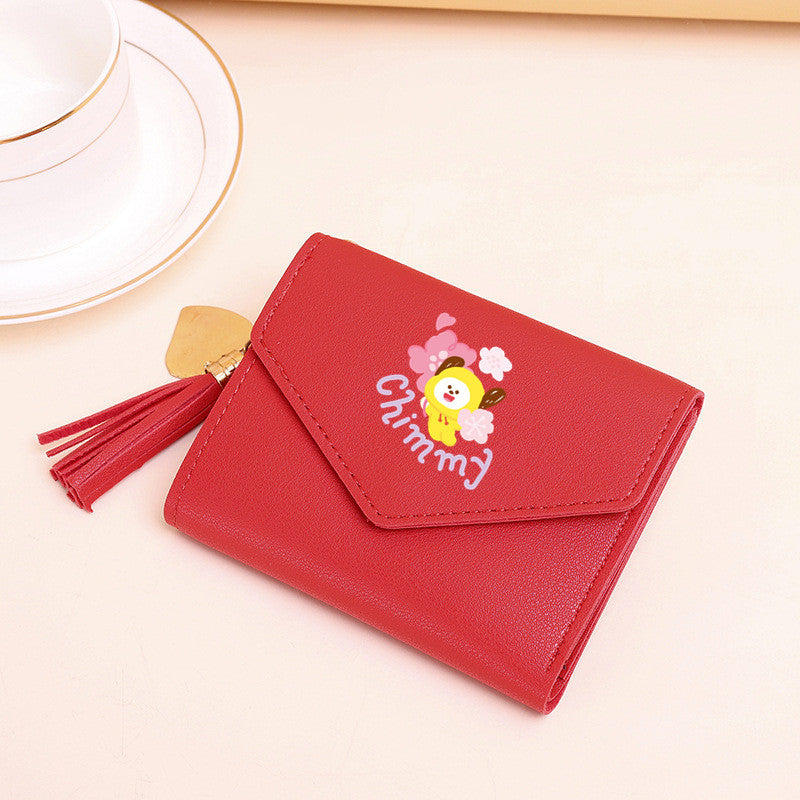 PU card bag tassel short wallet MIC-XingY012