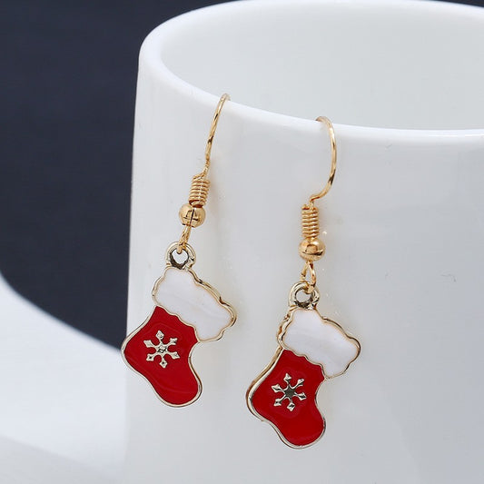 Alloy Christmas Socks Earrings (Minimo de Compra 3)  MIC-AiY004