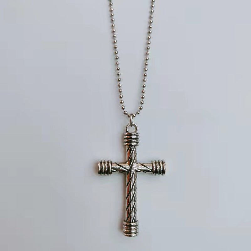 Stainless steel diamond studded cross necklace (Minimo de Compra 2)  MYA-ZhongR002