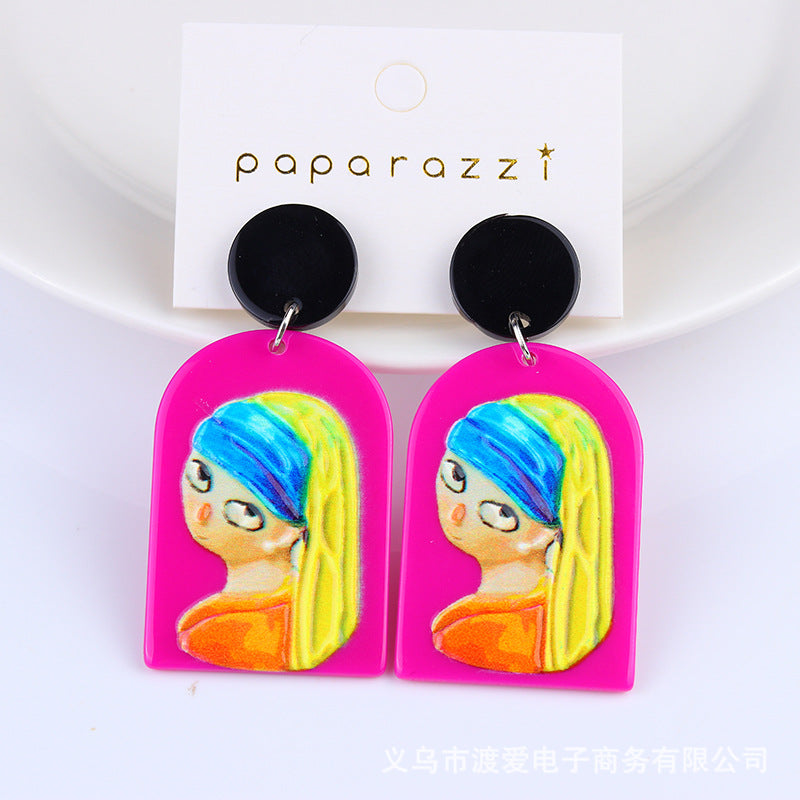 Acrylic cute rabbit earrings MIC-DuAi004