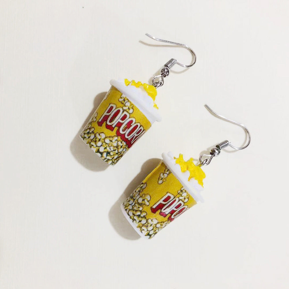 Acrylic cartoon popcorn earrings (Minimo de compra 2) MIC-JianL005