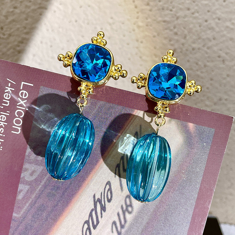 Alloy blue series earrings MYA-DieD001