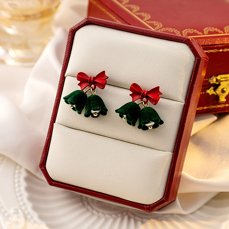 Alloy Christmas bow pearl earrings MIC-MDD191