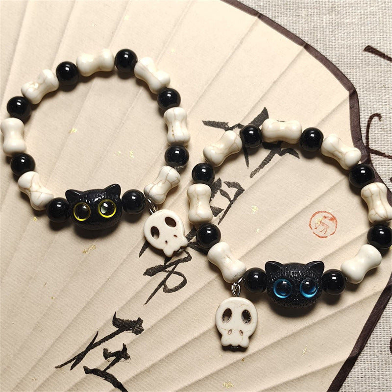 Alloy Cheese Black Cute Kitten Bracelet MYA-ChuY015