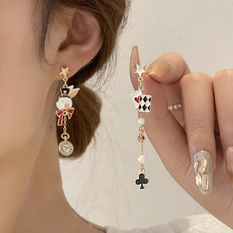 Asymmetric alloy tassel earrings (Minimo de compra 2) MYA-YBY035