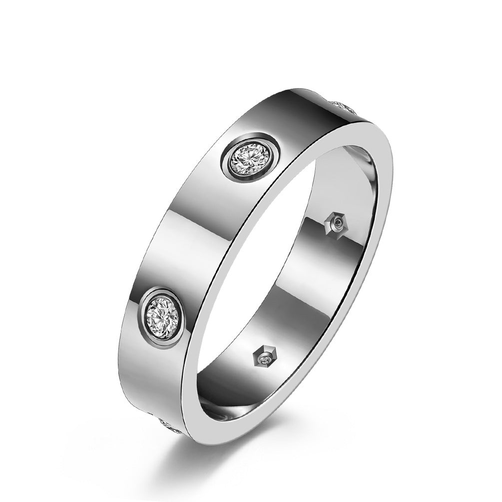 Titanium steel diamond couple ring  Minimum order quantity ≥ 2 MIC-QianF003