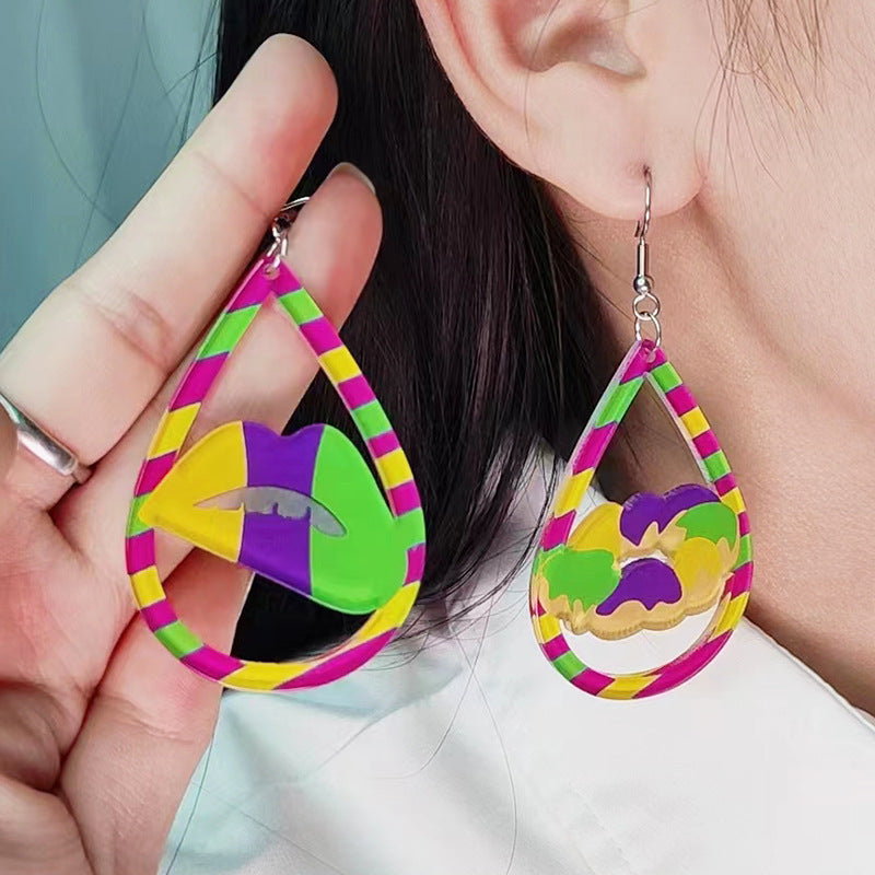 Acrylic water drop shaped minimalist earrings MYA-DuA075