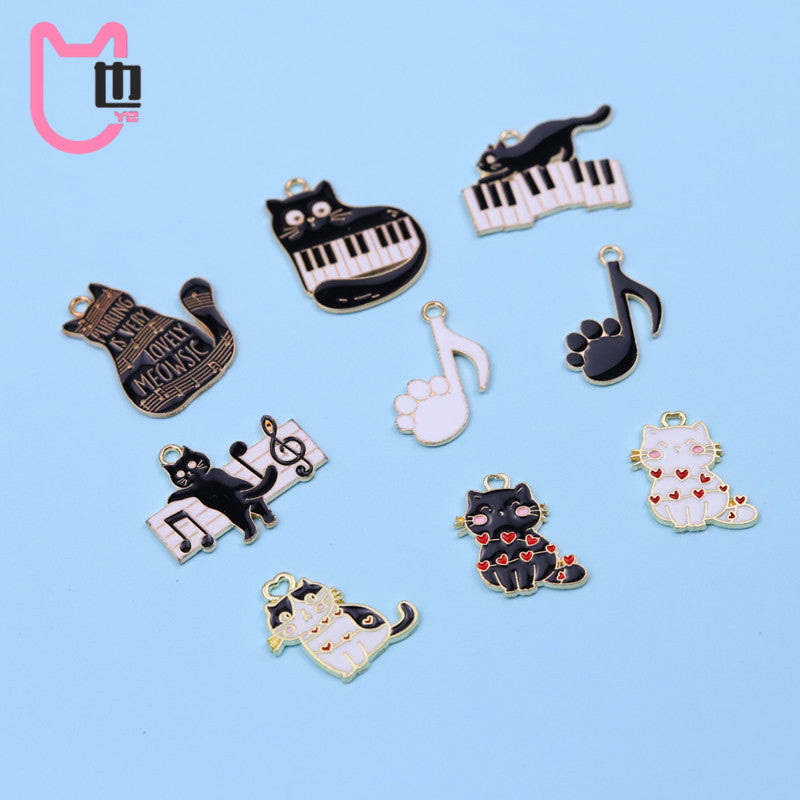 Alloy cartoon cute music notes cat accessories (Minimo de compra 10) MYA-ZeY006