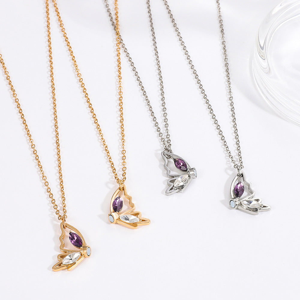 Alloy popular butterfly necklace MIC-MiaoY046