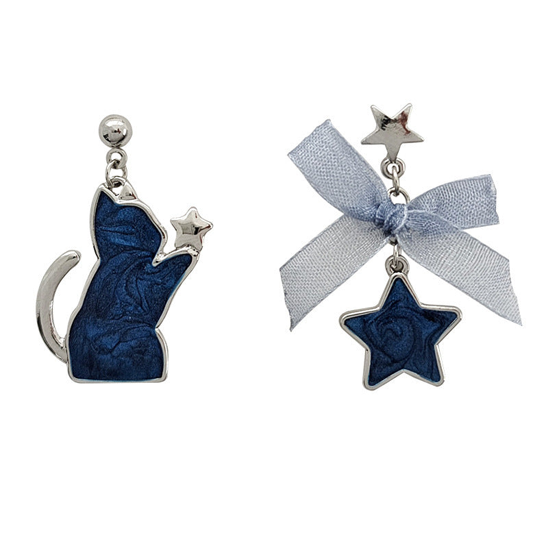 Alloy star bow earrings (Minimo de compra 2) MIC-YBY026