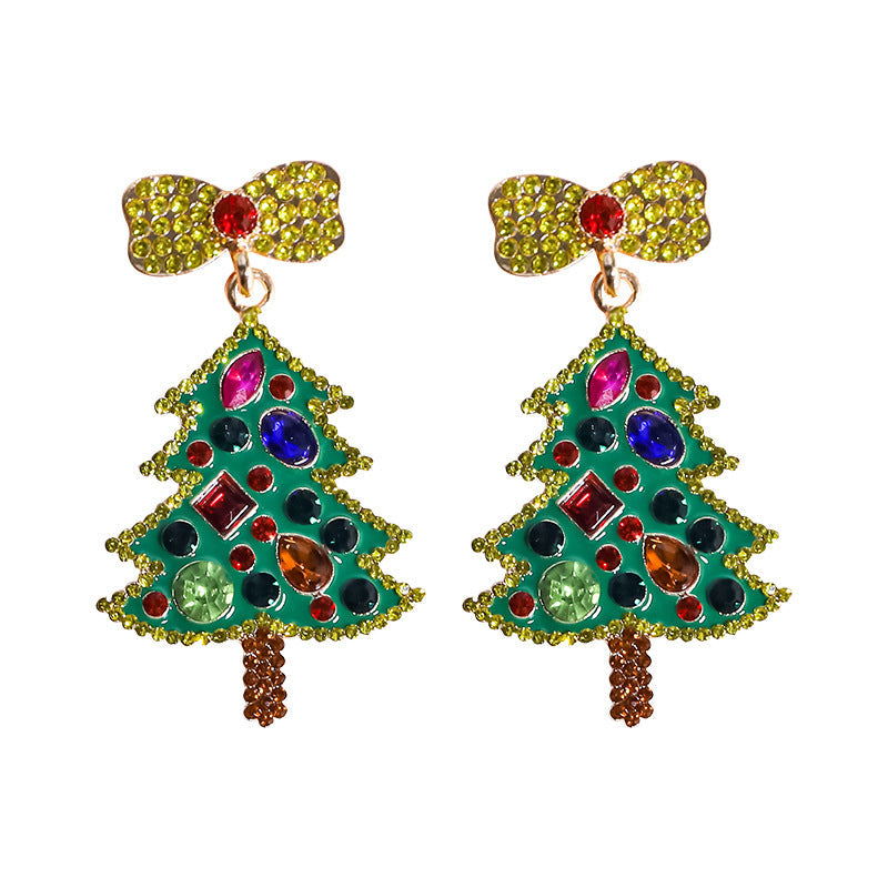 Alloy Christmas Tree Bell Earrings (Minimo de Compra 2) MIC-DWKM006