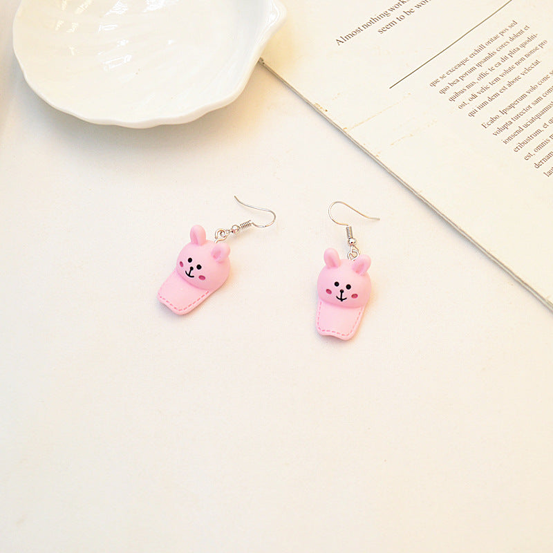 Acrylic small animal rabbit bear earrings MIC-XieN057