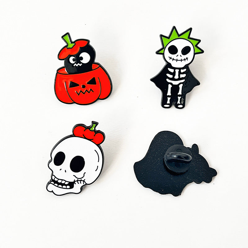 Alloy pumpkin skull crest brooch (Minimo de compra 6) MIC-ShengM004