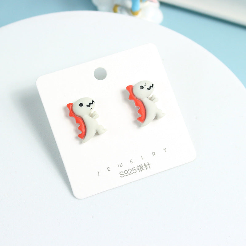 Acrylic Mini Dinosaur Earrings  (Minimo de Compra 2) MYA-PingH022