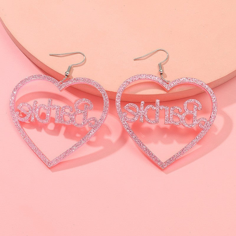 Acrylic Heart Hollow Earrings (Minimo de Compra 3) MIC-HaoC001