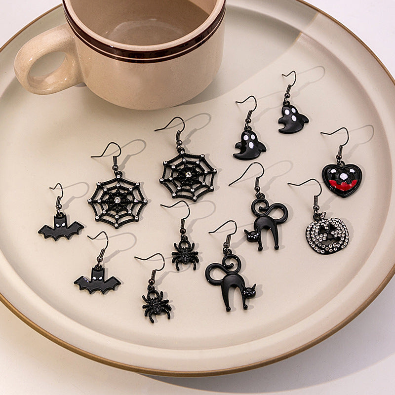 Acrylic Halloween Ghost Spider Earrings MIC-MDD038