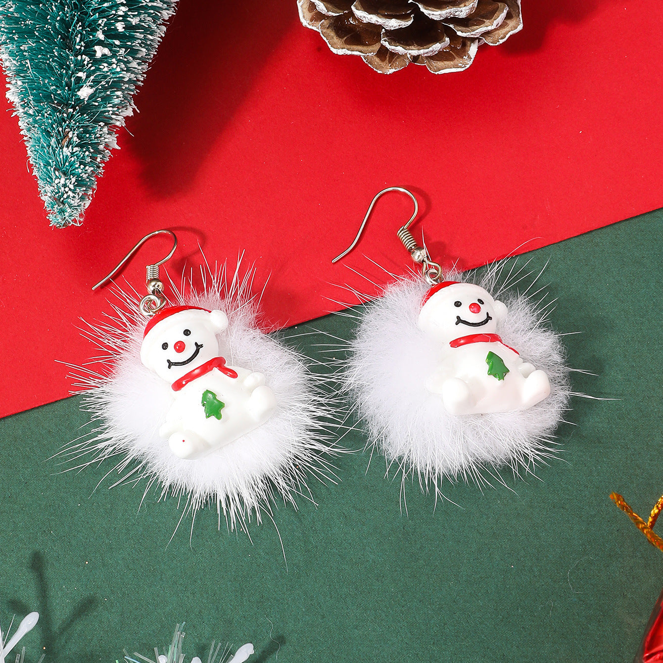 Acrylic Christmas Santa Claus Earrings MIC-JunJ025