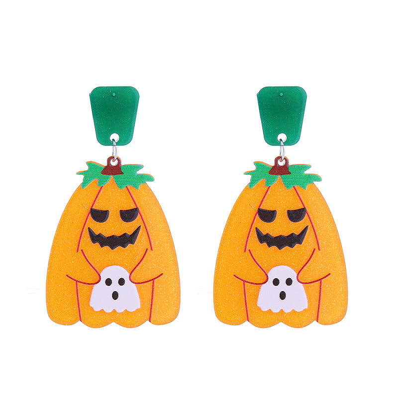 Acrylic Pumpkin Skeleton Ghost Earrings (Minimo de Compra 2) MIC-ChouT038