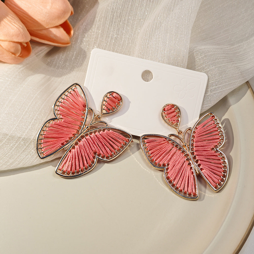 Alloy contrasting butterfly earrings MIC-MDD160