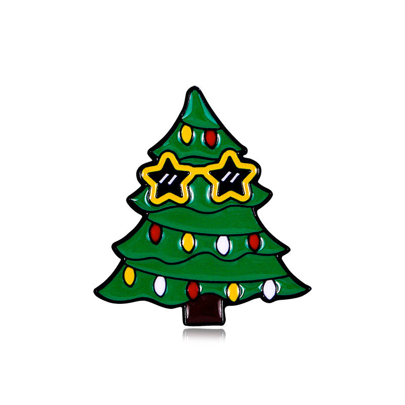 Alloy cartoon Christmas tree brooch (Minimo de Compra 5) MIC-YiN022