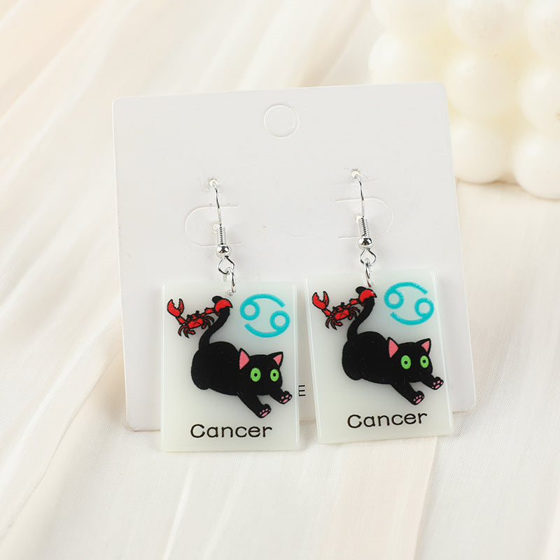 Acrylic constellation luminous cat earrings (Minimo de Compra 2) MYA-YueZ002