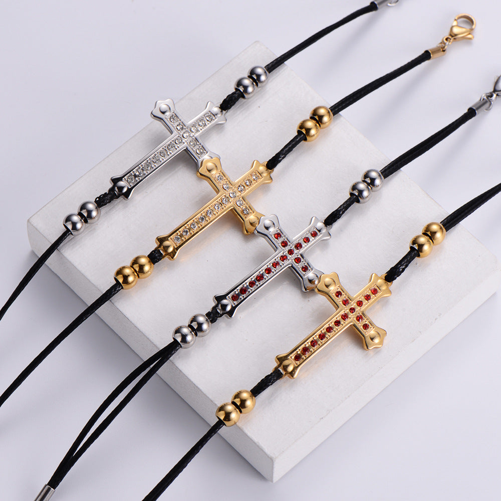 Stainless Steel Cross Bracelet Minimo de compra 3  MIC-AML006