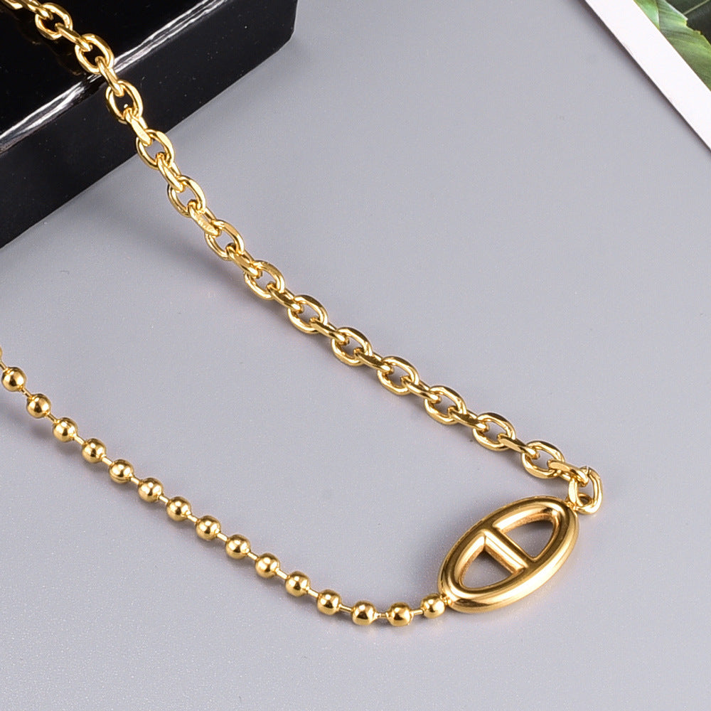 Gold Plated Titanium Short Clavicle Chain MYA-YiS001