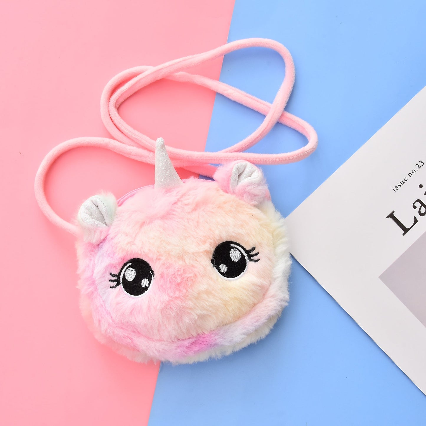 Plush cartoon unicorn messenger shoulder bag(Minimo de compra 5) MIC-SaiM006