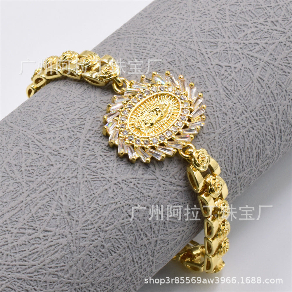 Bracelet Alloy Our Lady of Guadalupe Zircon Bracelet ALD003