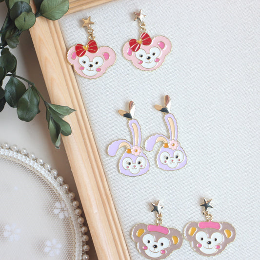 Alloy Bear Heart Earrings MIC-FanQ010