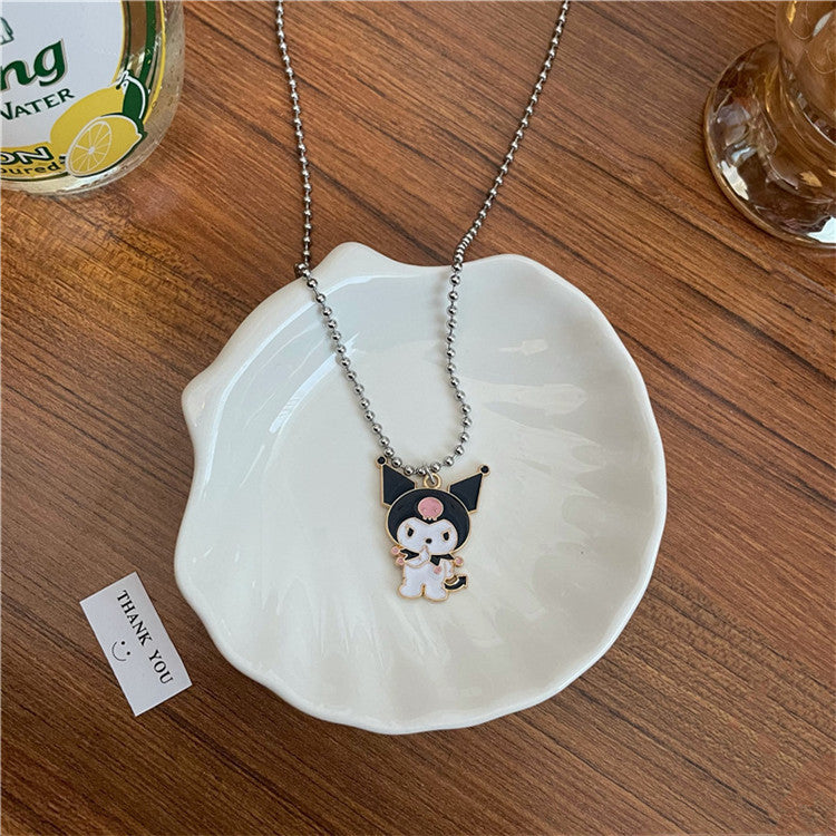 Necklaces Stainless Steel Round Bead Couple Necklaces New Cute Cartoon (M) Xinx002