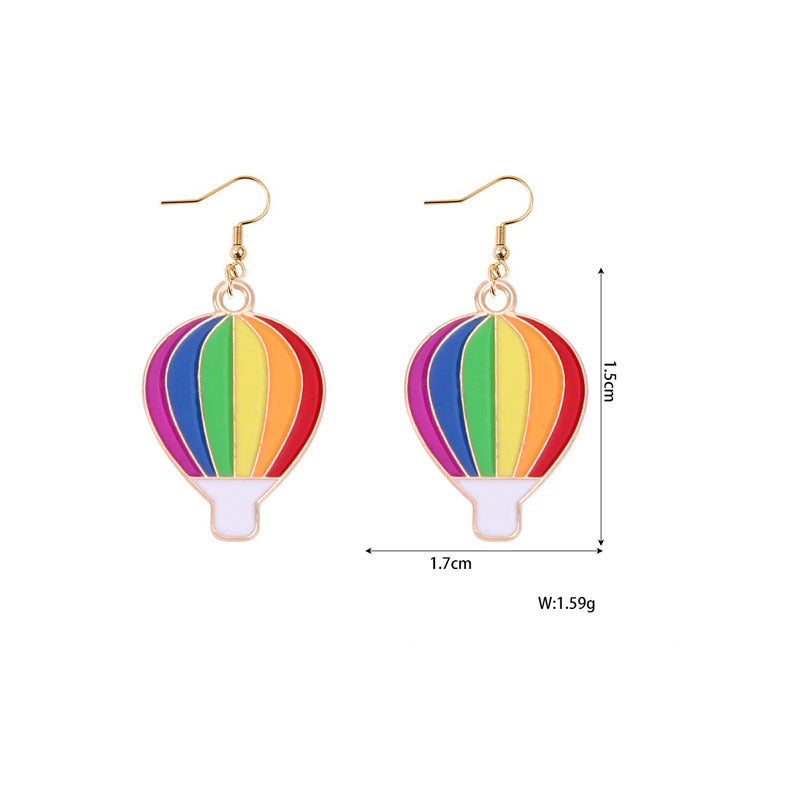 Alloy Rainbow Oil Dropping Earrings MIC-YiY004